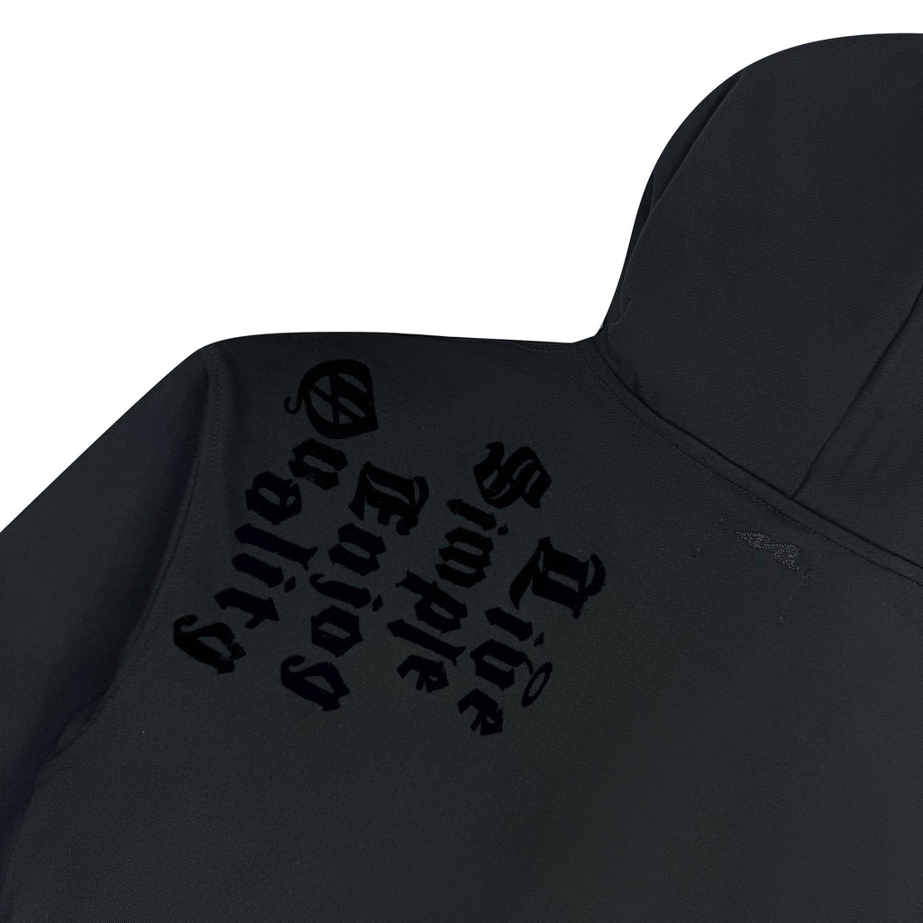 PATCHES ZIP UP HOODIE BLACK