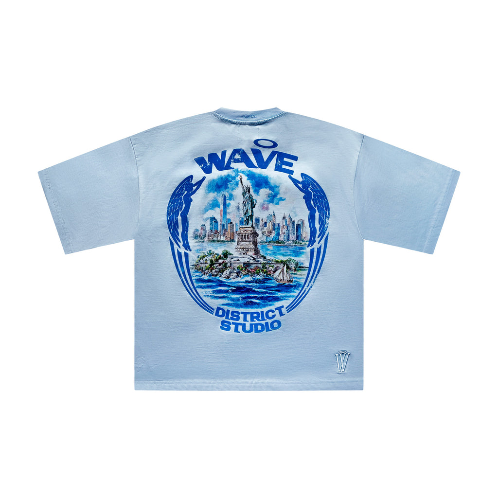 LIBERTY ISLAND OVERSIZED S/S TEE BLUE