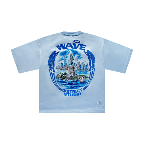 LIBERTY ISLAND OVERSIZED S/S TEE BLUE