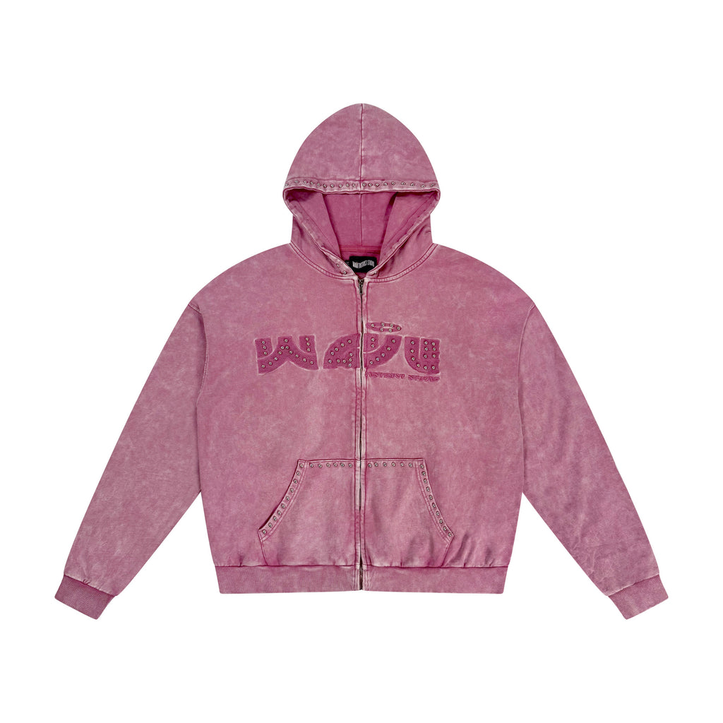 STUDIO WAVE ZIP UP HOODIE WAVEBERRY