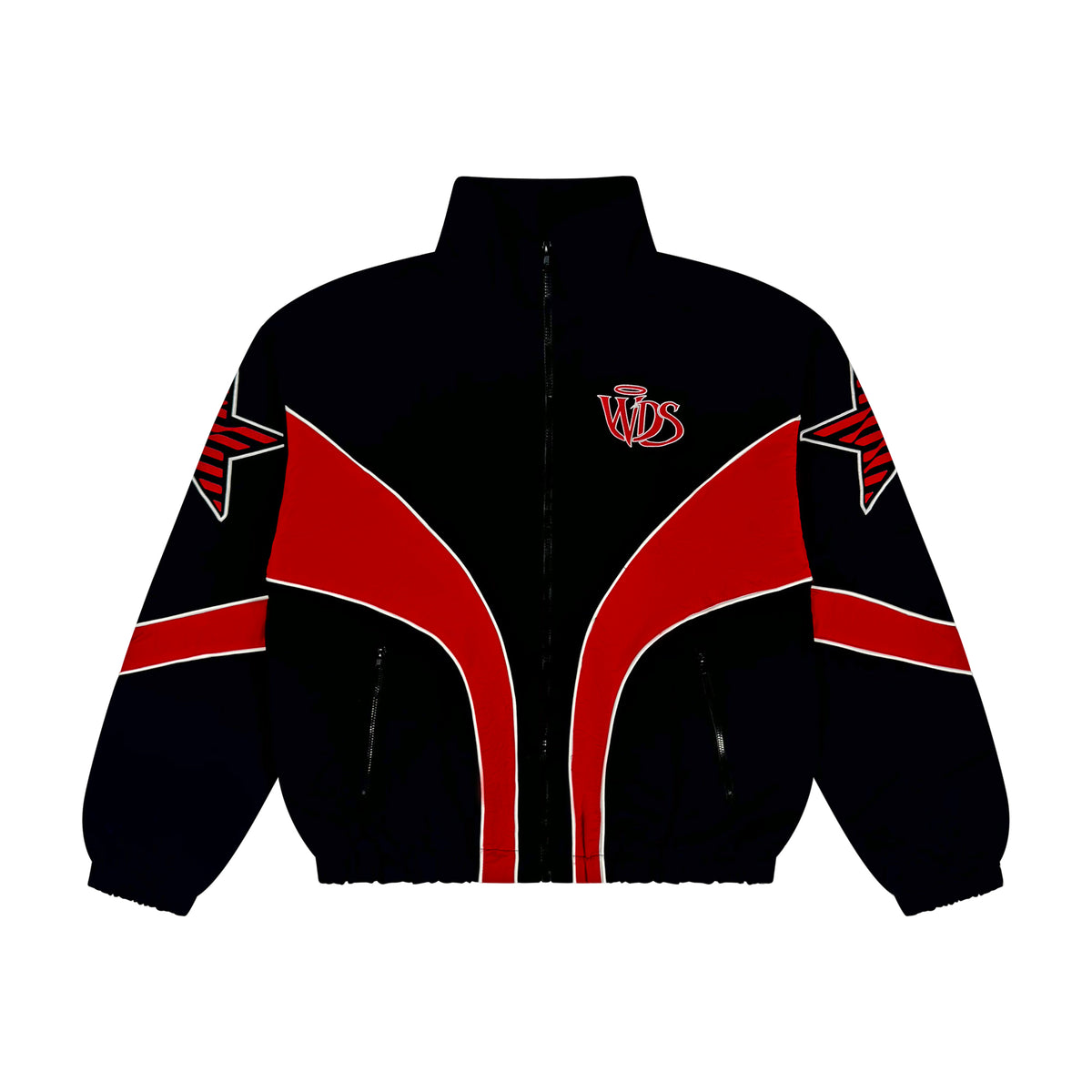 NYLON ZIP UP TRACK JACKET RED
