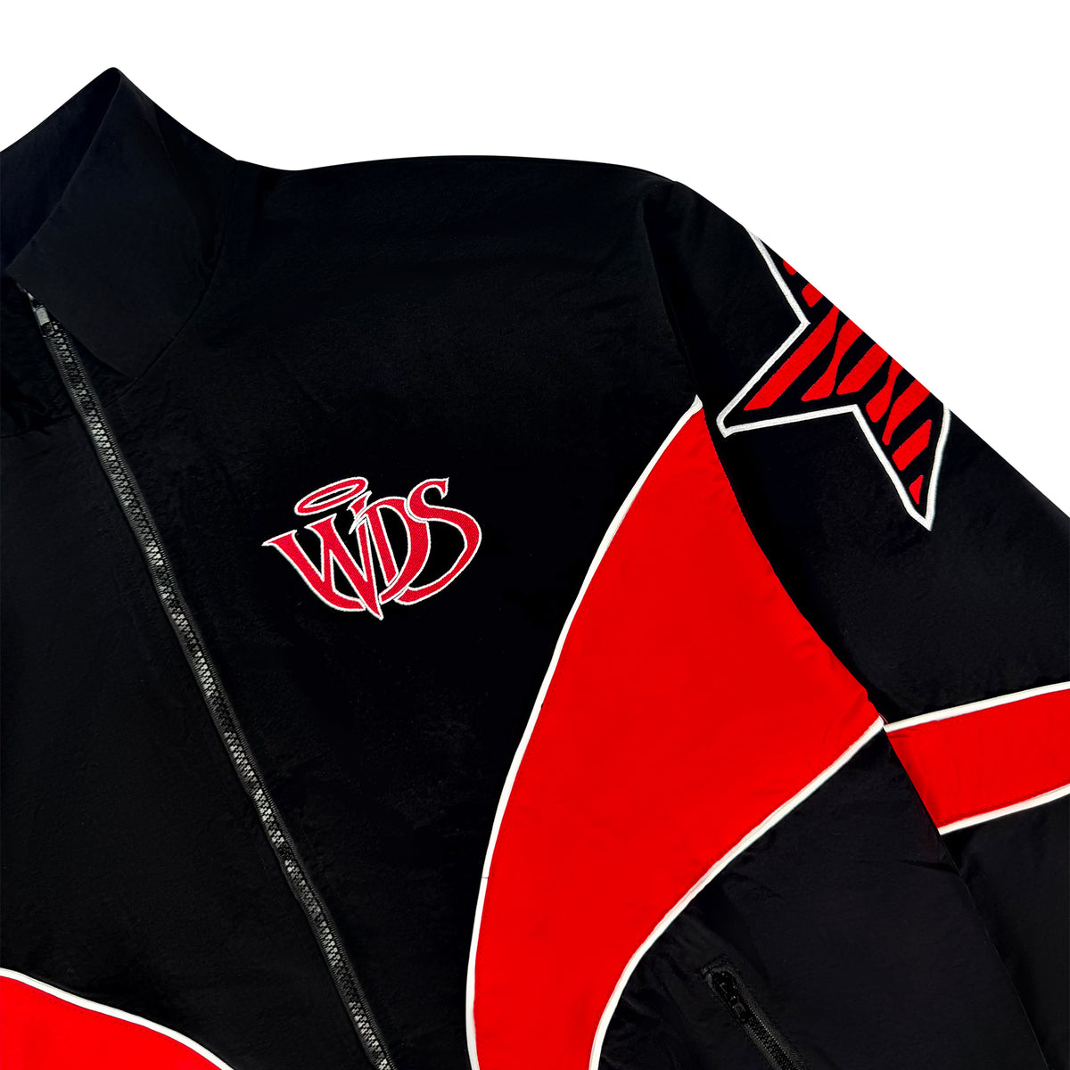 NYLON ZIP UP TRACK JACKET RED