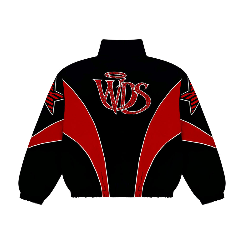 NYLON ZIP UP TRACK JACKET RED