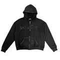 STUDIO WAVE ZIP UP HOODIE BLACK